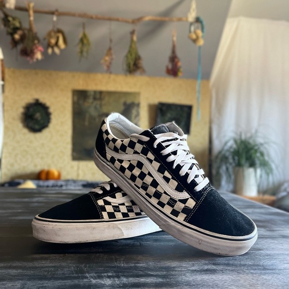 Vans Old Skool Checkerboard Black/White Men's Shoes Casual Sneakers​ - Picture 6 of 8